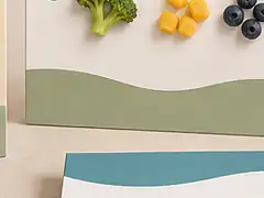 Mockup de referências de texturas e cortes.